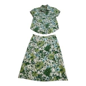Kit Cornell Vintage Floral Blouse and Skirt Set - Size 6